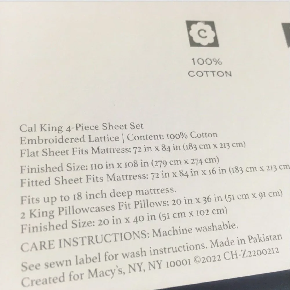 new Charter Club Sleep Luxe 800 TC Sateen Weave Cotton CAL KING Sheet Set